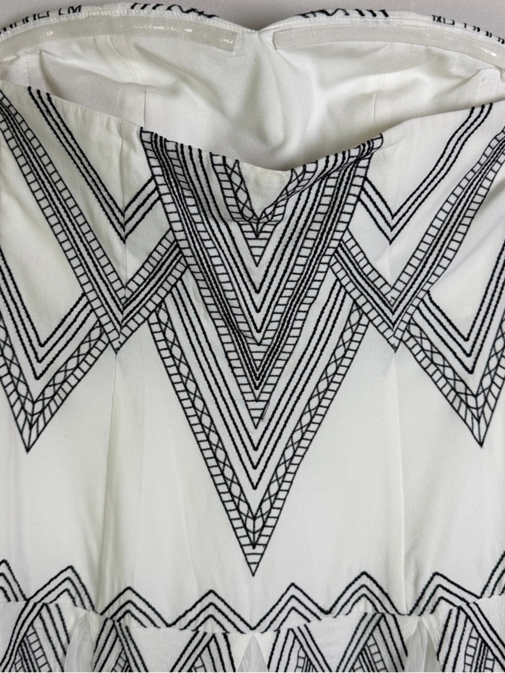 Free People Womens Sz 4 Strapless White Embroidered Fit Flare Mini Party Dress - Picture 8 of 15